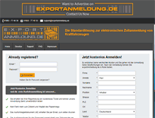 Tablet Screenshot of exportanmeldung.de